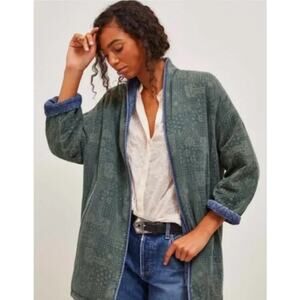 Current Air Bobbie Reversible Quilted Denim Jacket Bandana Print Size Small EUC